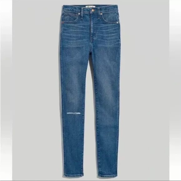 NWT Madewell 10" high-rise skinny jeans in foregate wash: knee-rip edition 25 - Picture 4 of 8